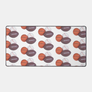 Sports Fans Players Baseball Football Basketball Desk Mat