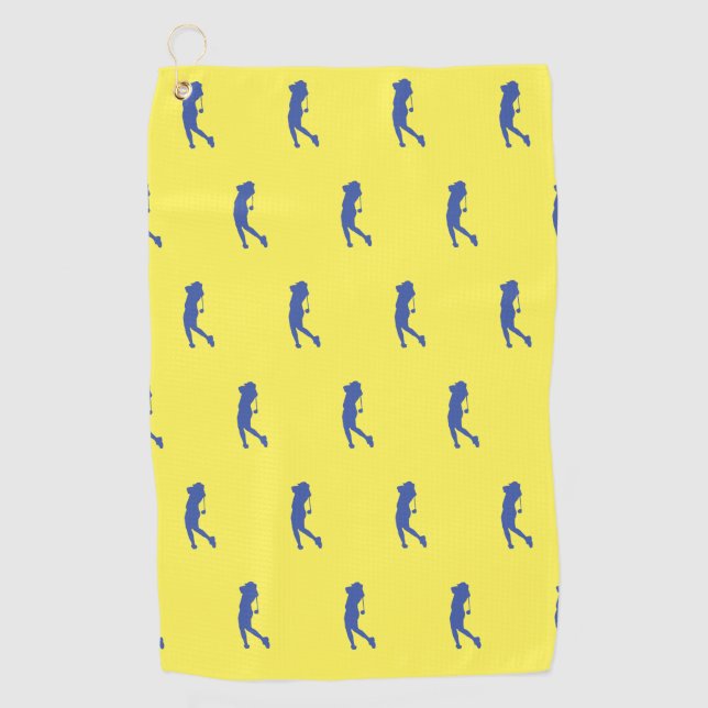 Sports Femme Blue Golfer Silhouette Golf Serviette (Devant)