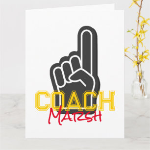 Sports Finger COACH NAME Team Colours #1 Fun Card
