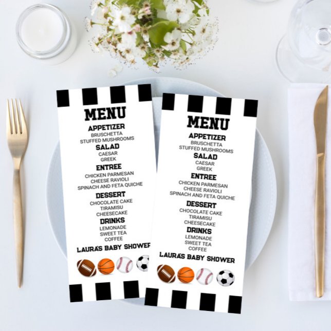 Sports Football Basketball Baby Shower Food Menu (Creator Uploaded)