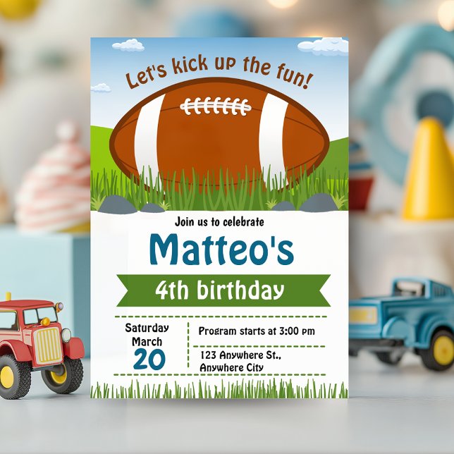 Sports Football Birthday Invitation (Sports Football Birthday Invitation)
