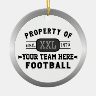 Sports Football Property of Your Team Customized Ceramic Ornament