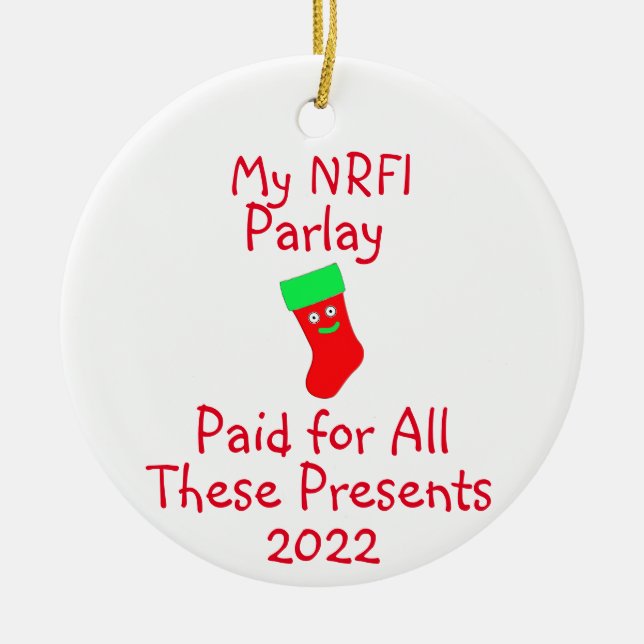 Sports Gambling Ceramic Ornament (Front)