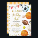 Sports Game Time Birthday Invitation<br><div class="desc">Sports Game Time Birthday Invitation</div>