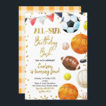 Sports Game Time Birthday Invitation<br><div class="desc">Sports Game Time Birthday Invitation</div>