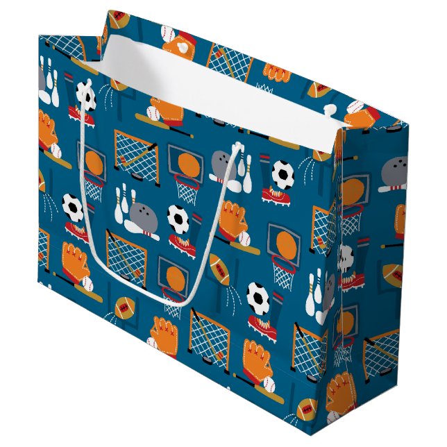 Sports Games Large Gift Bag (Front Angled)