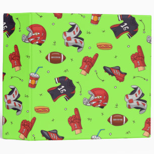 Sports gear on green binder