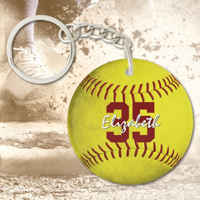 sports gifts with team name softball keychain (Creator Uploaded)