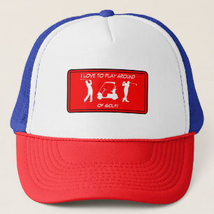 Sports Golf White Silhouette Trucker Hat