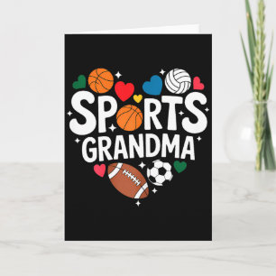 Sports Grandma Atheletic Grandkids Grandmother Card