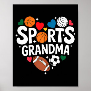 Sports Grandma Atheletic Grandkids Grandmother  Poster