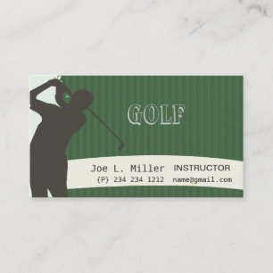 Sports  Green Golfer Patterns Business Card