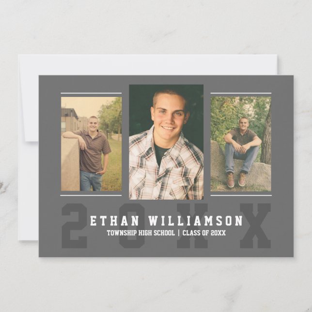 Sports Guy Photo Graduation Party Invitation (Devant)