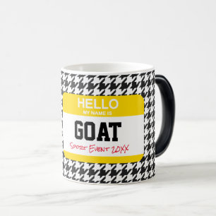Sports Hello My Name Is GOAT Houndstooth Year Fun Magic Mug
