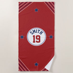 Sports Inspiré Rouge & bleu serviette de plage