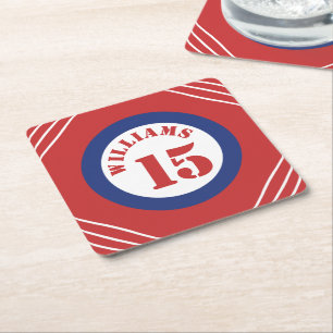 Sports Inspired  Square Paper Coaster