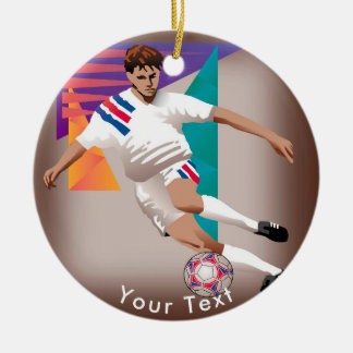 SPORTS International Soccer Player Ceramic Ornament