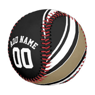 Sports Jersey Black and Gold Stripes Name Number Baseball