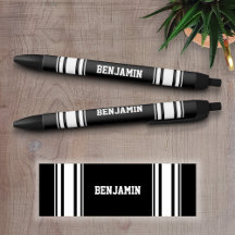 Sports Jersey Black and White Stripes Personalized