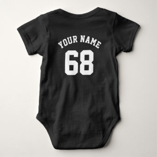 Sports Jersey Custom Name and Number Backside Baby Bodysuit