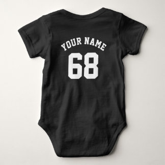 Sports Jersey Custom Name and Number Backside Baby Bodysuit