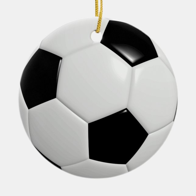 Sports Jersey Name Number Team Colours Soccer Ball Ceramic Ornament (Front)