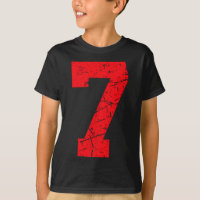 Sports Jersey Vintage Red Lucky Number 7 T Shirt_1