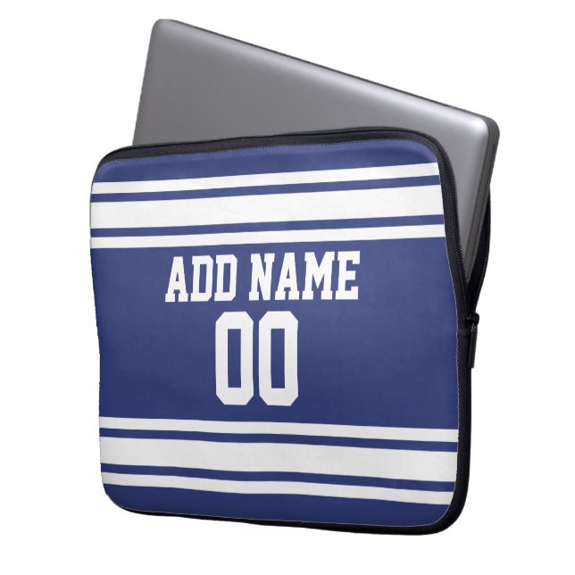 Sports Jersey with Custom Name and Number Laptop Sleeve (Front Left)