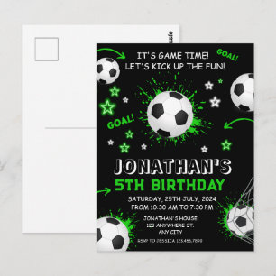 Sports Kids Soccer Birthday Party Postcard