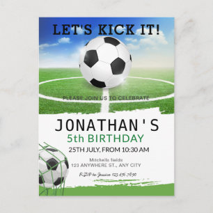 Sports Kids Soccer Birthday Party Postcard