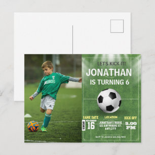 Sports Kids Soccer Football Photo Birthday Postcard