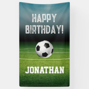 Sports Kids Soccer Happy Birthday Party Banner