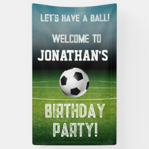 Sports Kids Soccer Welcome to Happy Birthday Party Banner