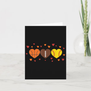 Sports Love Football Basketball Valentine’s Day Card