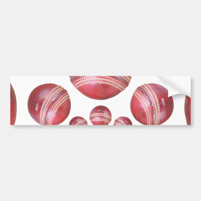Sports Lover’s Cricket Ball Print Bumper Sticker (Front)