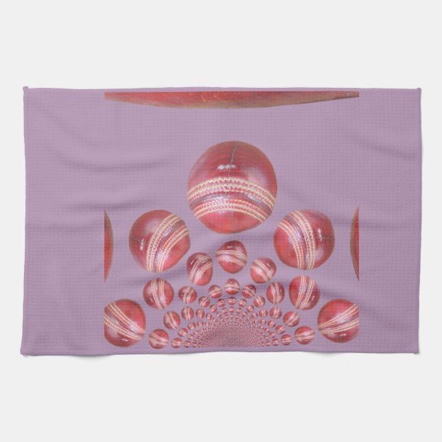 Sports Lover’s Cricket Ball Print Kitchen Towel (Horizontal)