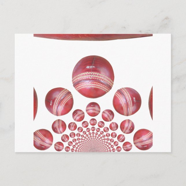 Sports Lover’s Cricket Ball Print Postcard (Front)