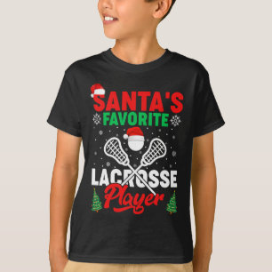 Sports Lover Santa's Favourite Lacrosse Player Chr T-Shirt