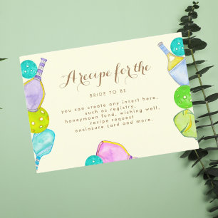 Sports Lover Watercolor Pickleball Themed Bridal Enclosure Card