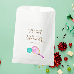Sports Lover Watercolor Pickleball Themed Bridal Favour Bag