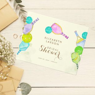 Sports Lover Watercolor  Pickleball Themed Bridal Guest Book