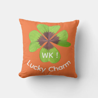 Sports Lucky Charm Orange Throw Pillow