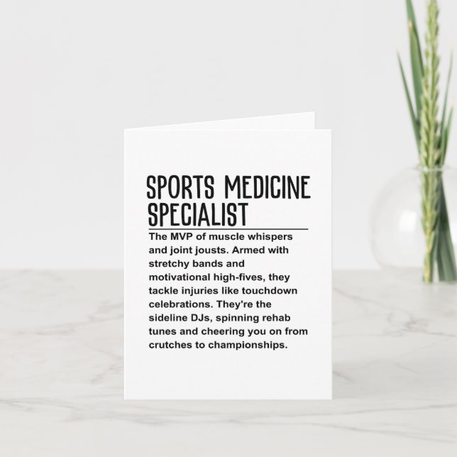 Sports medicine specialist card (Front)