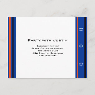 Sports Mets Baseball Bar Mitzvah Reception Card