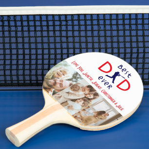 Sports Modern Cool Best Dad Ever Photo Fathers Day Ping Pong Paddle