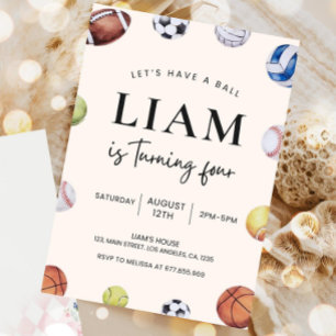 Sports modifiables à thème Anniversaire Invitation