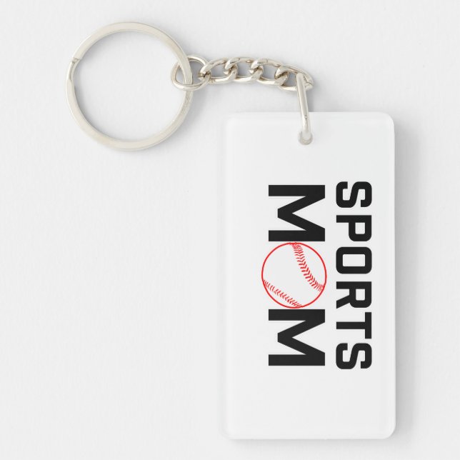 Sports Mom Baseball Design  Keychain (Front)