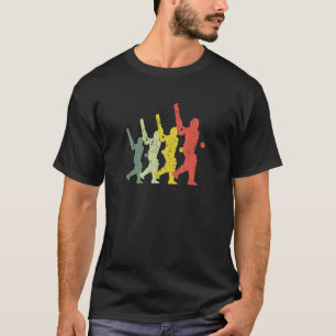 Sports Mom & Dad Silhouette Vintage Cricket T-Shirt