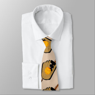 Sports Necktie with Baseball Glove & Bat