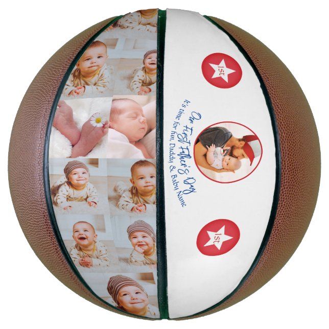 Sports New Dad Cool Keepsake First Fathers Day Basketball (Vertical)